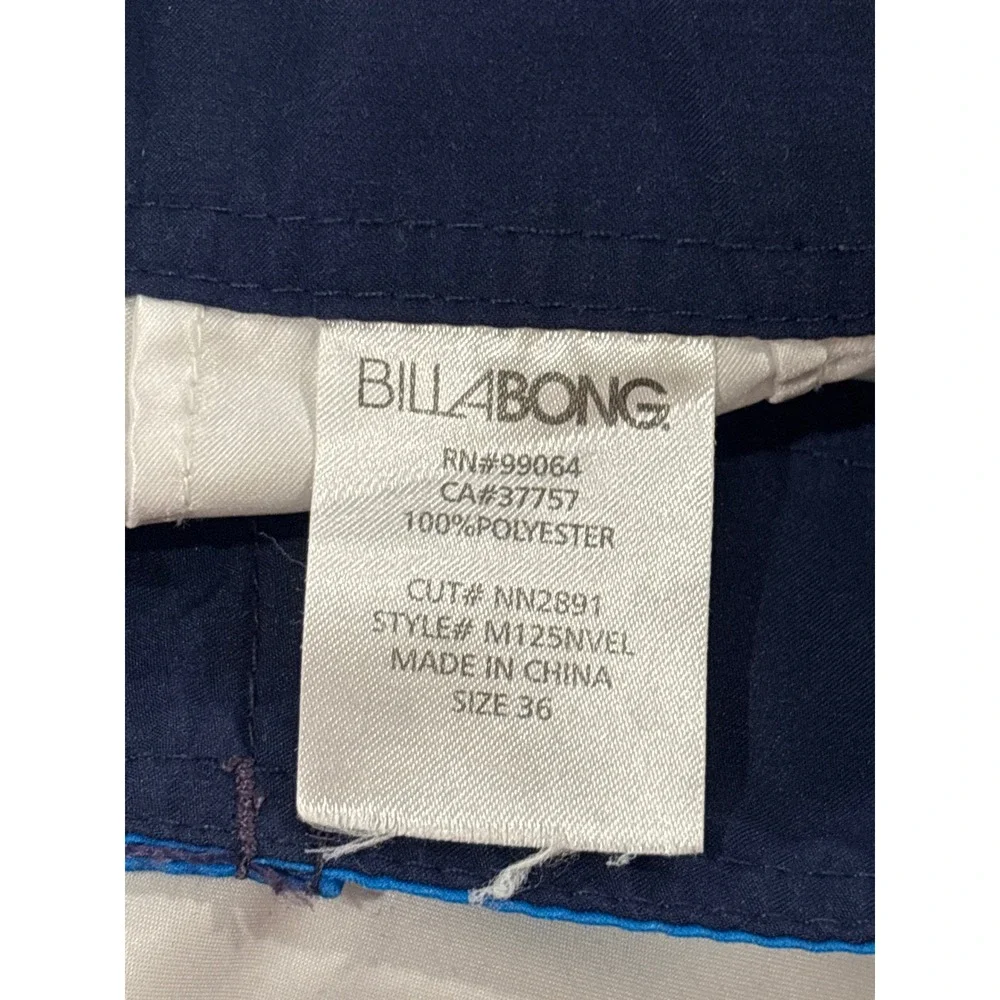 Billabong Mens Board Shorts Blue White Striped Colorblock Swim Trunks Size 36